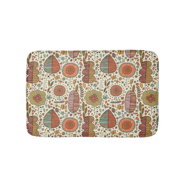 Tapis De Bain Motif floral d'été fait de feuille (Devant)