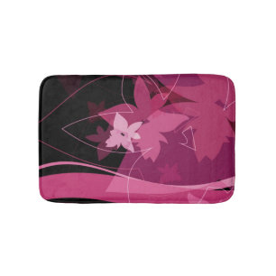 Tapis De Bain Motif floral magenta