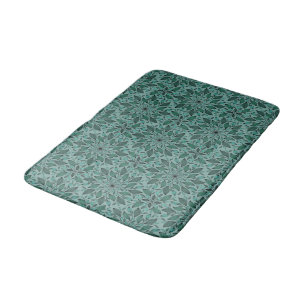 Tapis De Bain Motif floral sarcelle élégant avec mandala de feui
