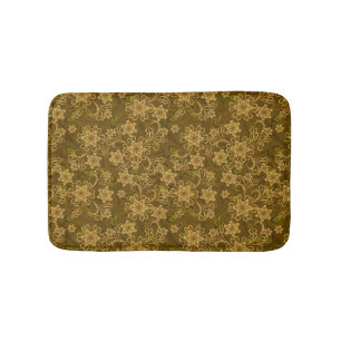Tapis De Bain Motif floral vintage d'or