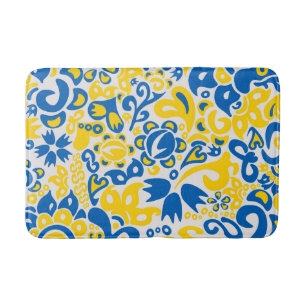 Tapis De Bain Motif folklorique aux couleurs du drapeau ukrainie