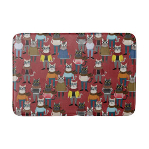 Tapis De Bain Motif frais de chat de hippie