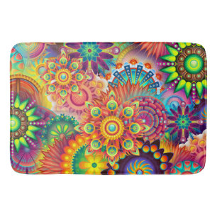 Tapis De Bain Motif funky rétro Abstrait Bohème