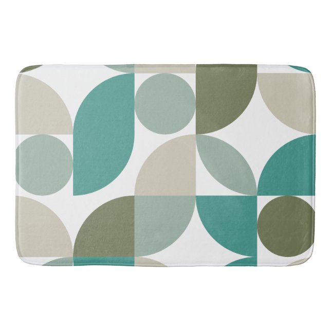 Tapis De Bain Motif géométrique Abstrait Turquoise vert (Devant)
