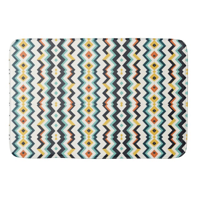 Tapis De Bain motif géométrique chevron moderne (Devant)