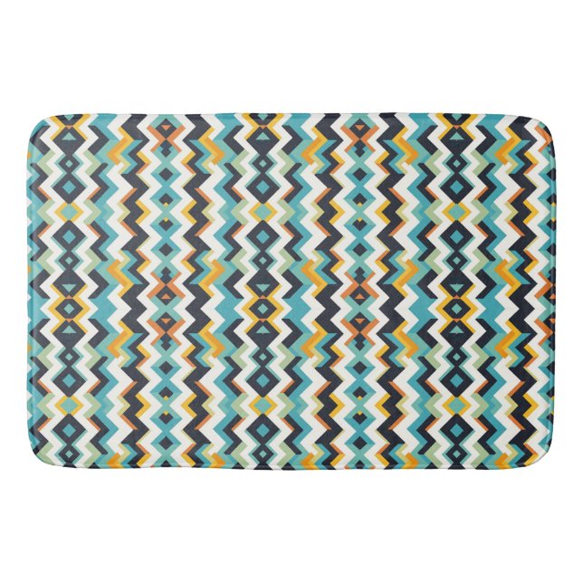 Tapis De Bain motif géométrique chevron moderne (Devant)
