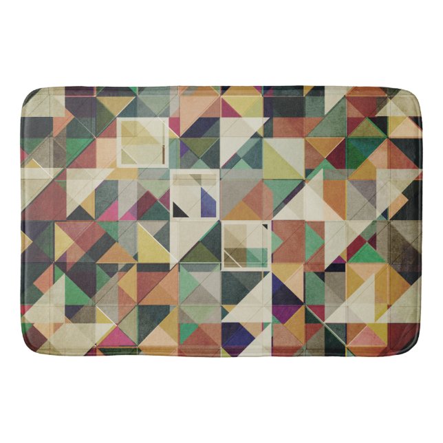 Tapis De Bain Motif géométrique des tons de la Terre (Devant)