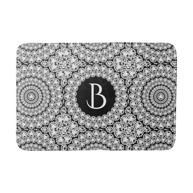Tapis De Bain Motif géométrique d'impression en diamant blanc (Devant)