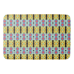 Tapis De Bain Motif géométrique jaune pourpre bleu
