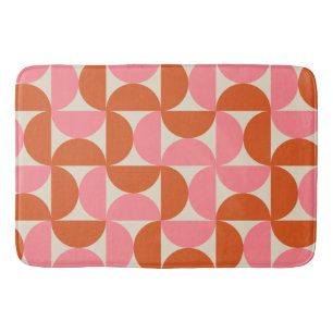 Tapis De Bain Motif géométrique moderne du milieu du siècle rose