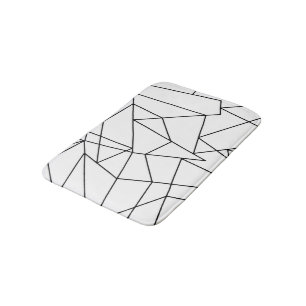 Tapis De Bain Motif géométrique noir et blanc moderne simple