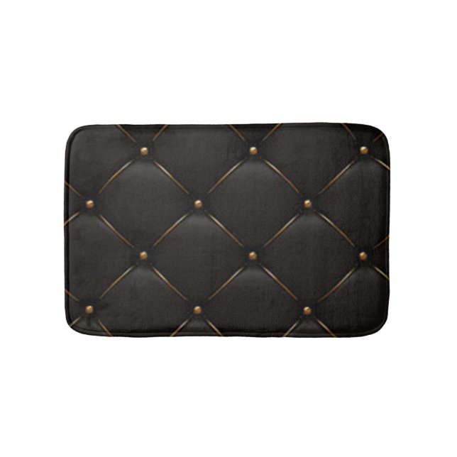 Tapis De Bain Motif géométrique noir et or (Devant)