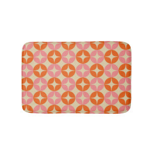 Tapis De Bain Motif géométrique rose et orange du milieu du si