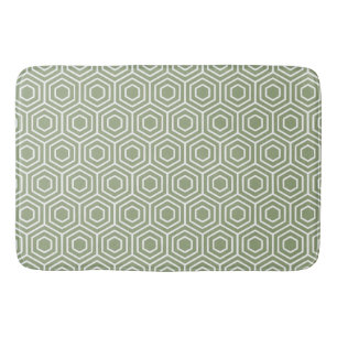 Tapis De Bain Motif géométrique Sage Green Hexagon Honeycomb