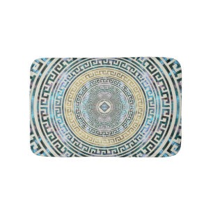 Tapis De Bain Motif grec circulaire de méandre - clé grecque