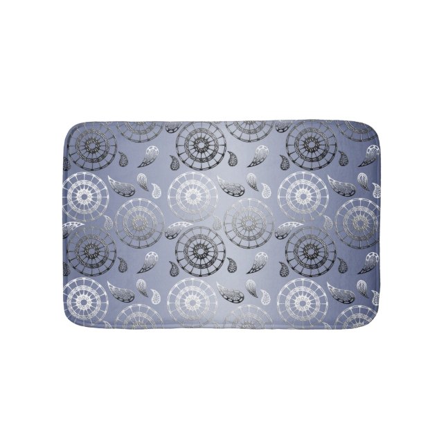 Tapis De Bain motif gris de Paisley de poho ethnique (Devant)