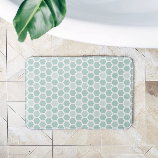 Tapis De Bain Motif Hexagon géométrique de mer (Créateur téléchargé)