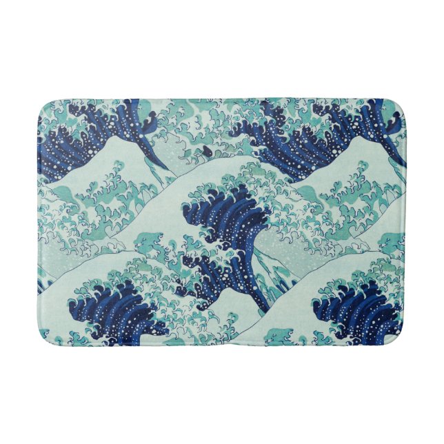 Tapis De Bain Motif Hokusai Blue Waves (Devant)