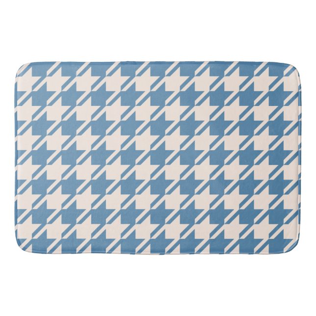 Tapis De Bain Motif Houndstooth Blue+Cream (Devant)
