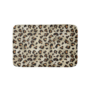 Tapis De Bain Motif imprimé animalier Léopard Guépard Beige Marr