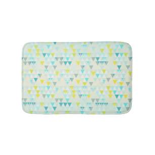 Tapis De Bain Motif jaune blanc bleu d'Aqua géométrique de