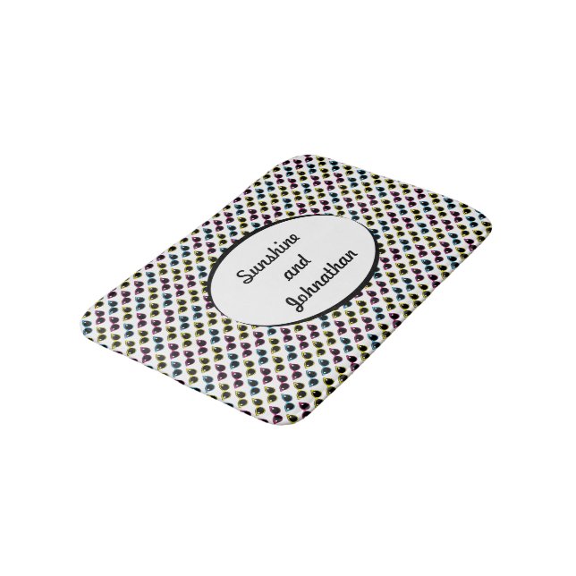 Tapis De Bain Motif Lunettes de soleil de chat rétro (Angle)