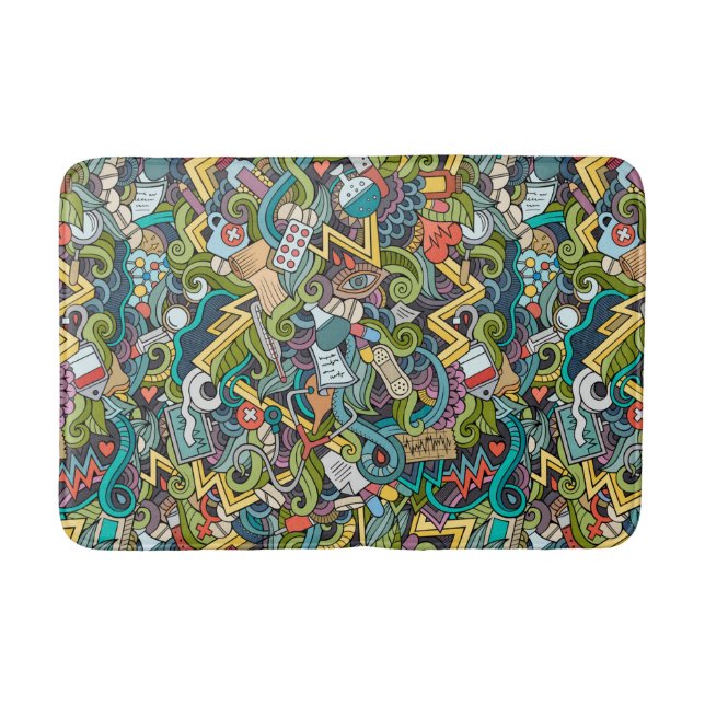 Tapis De Bain Motif Médicale d'icône d'art abstrait (Devant)
