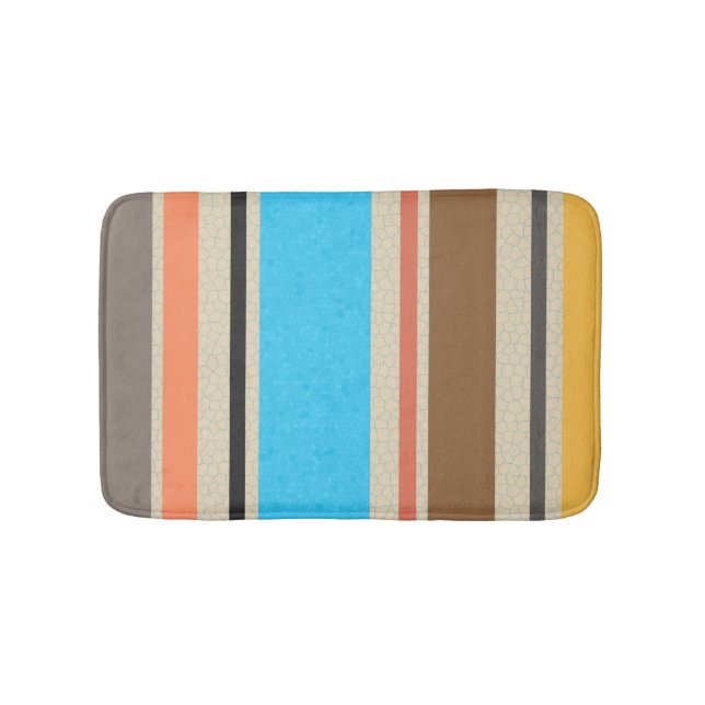 Tapis De Bain Motif méditerranéen de tuile de rayure de couleur (Devant)