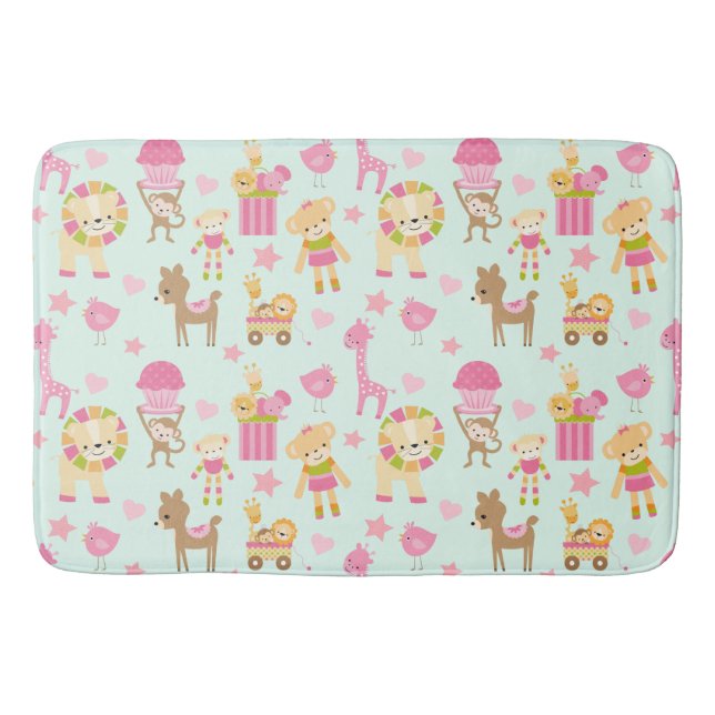 Tapis De Bain Motif mignon avec Animaux et Jouets heureux (Devant)
