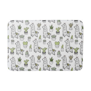 Tapis De Bain Motif mignon d'alpaga et de cactus
