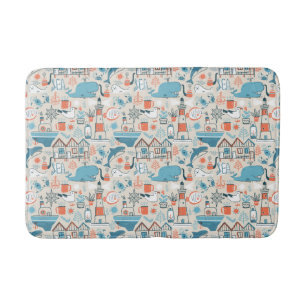 Tapis De Bain Motif mignon de griffonnage de la Mer du Nord