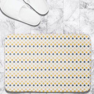 Tapis De Bain Motif minimaliste points jaunes gris