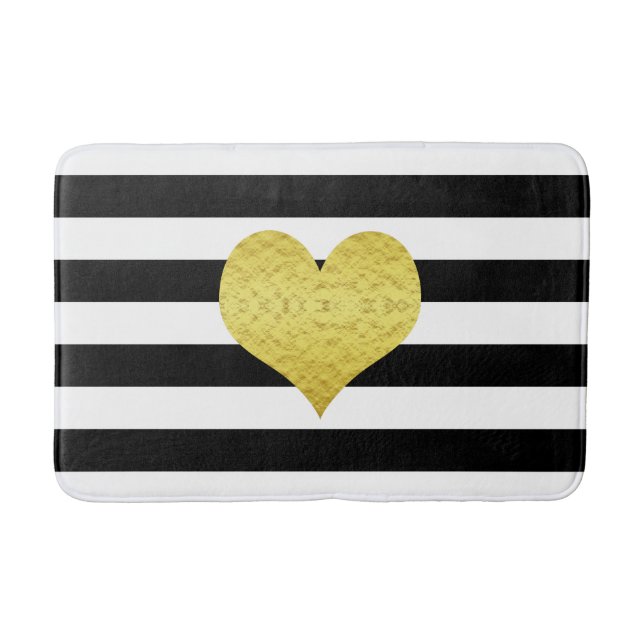 Tapis De Bain Motif Moderne De Grandes Blancs Et Noires (Devant)