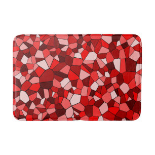 Tapis De Bain Motif moderne en mosaïque géométrique rouge