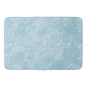 Tapis De Bain Motif Moire Soie en Aqua Clair