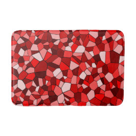 Tapis De Bain Motif mosaïque géométrique rouge moderne
