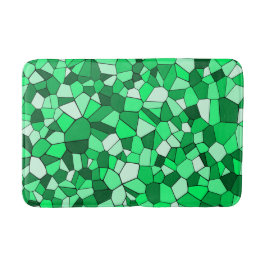 Tapis De Bain Motif mosaïque géométrique vert moderne