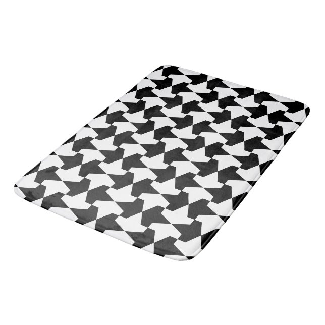 Tapis De Bain Motif musulman noir et blanc classique (Angle)