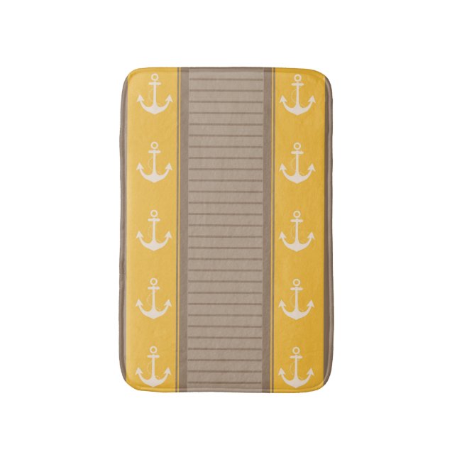 Tapis De Bain Motif nautique d'Ancre (Devant (Vertical))