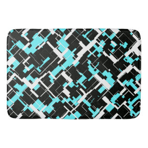 Tapis De Bain Motif noir blanc bleu tendance cool
