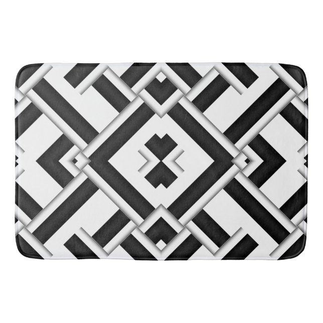 Tapis De Bain Motif noir et blanc (Devant)