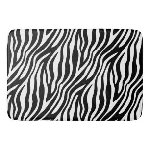 Tapis De Bain Motif noir et blanc de rayures d'impression de