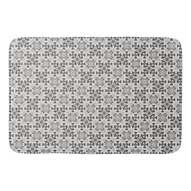 Tapis De Bain Motif noir et blanc unique (Devant)