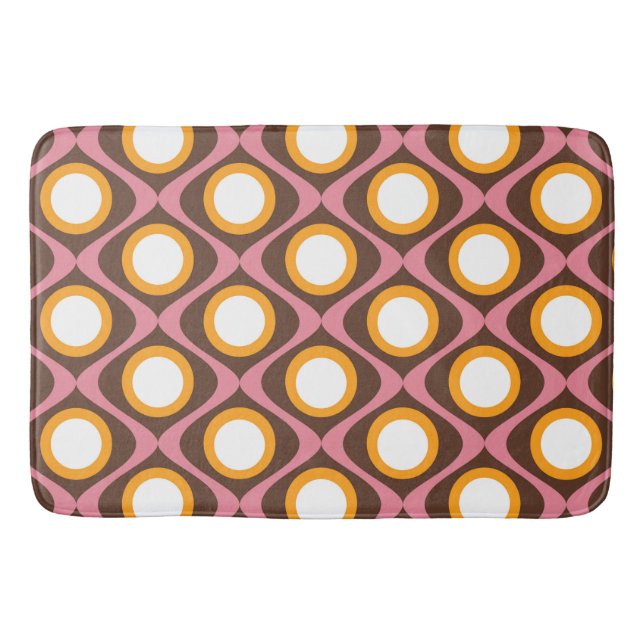 Tapis De Bain Motif ondulé circulaire les années 70 rétro (Devant)
