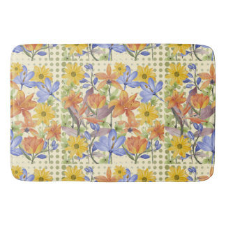 TAPIS DE BAIN MOTIF ORANGE FLOWER