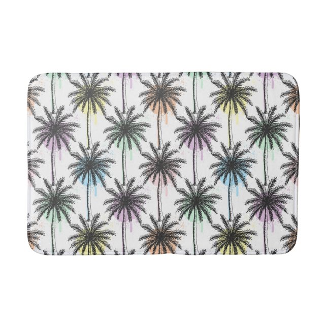 Tapis De Bain Motif Paint Drop Palm Tree (Devant)
