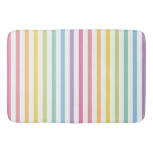 Tapis De Bain Motif Pastel Rainbow Stripes