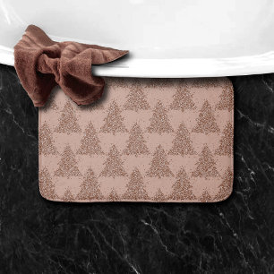 Tapis De Bain Motif Posh Tree   Glam Rose Gold Blush Noël