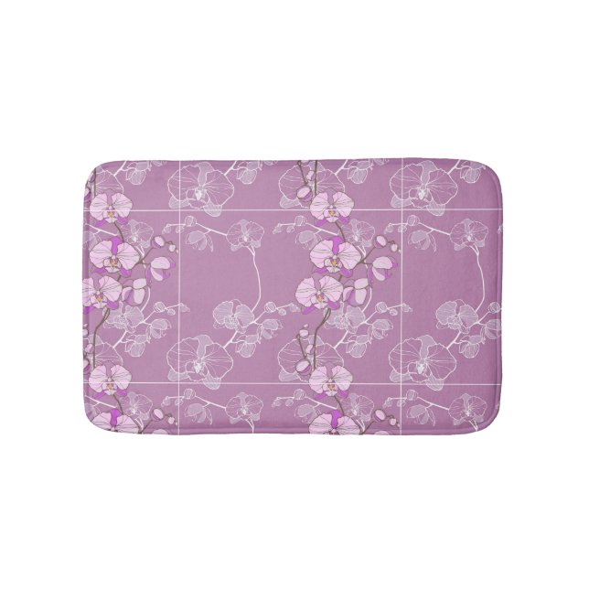 Tapis De Bain Motif pourpre d'orchidée (Devant)