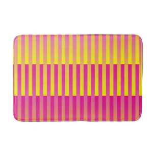 Tapis De Bain Motif rayé rose jaune orange